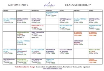 New Fall Yoga Classes