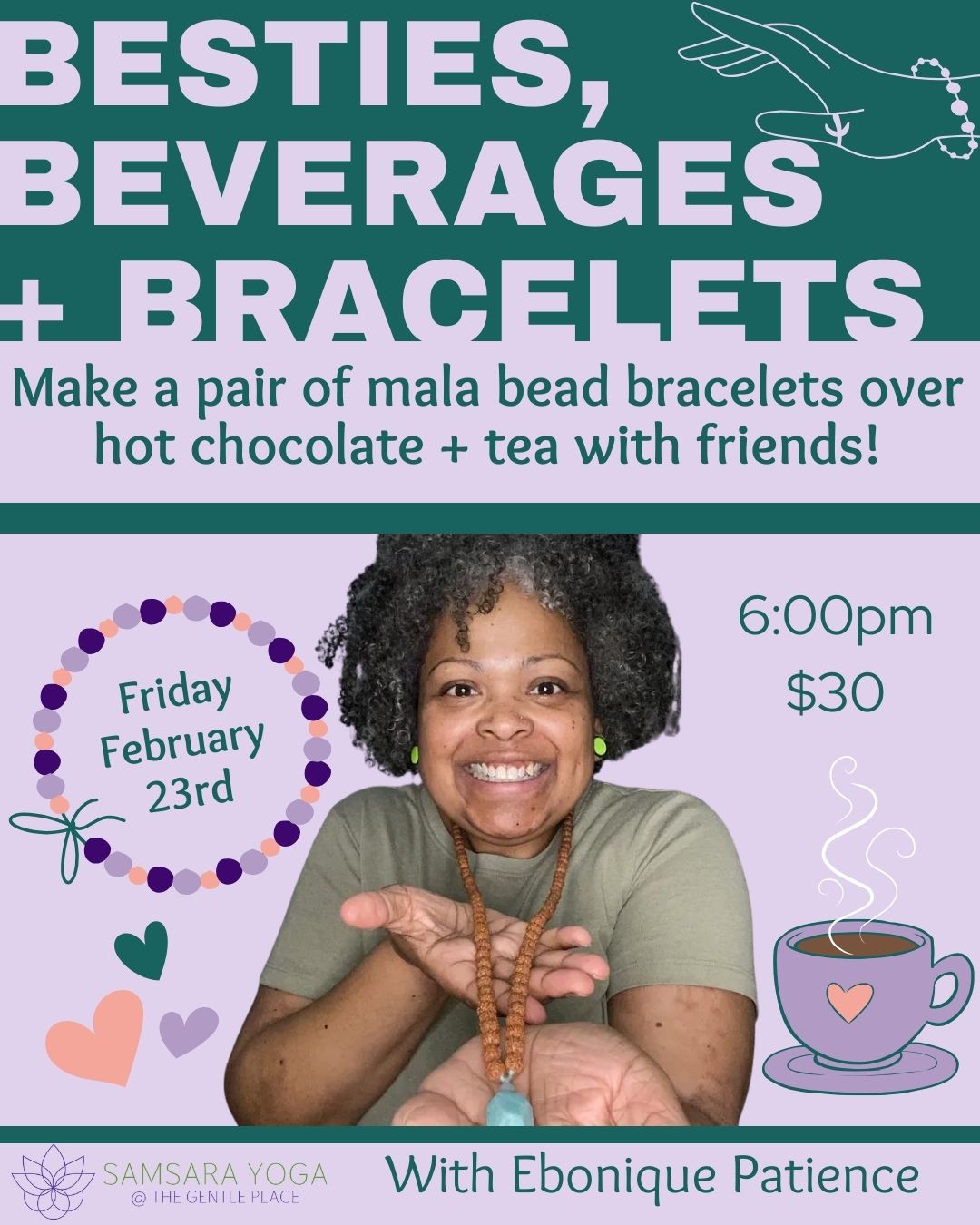 Mala Making Workshop: Besties, Beverages, & Bracelets